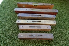 6 X EARLY WOOD AND BRASS