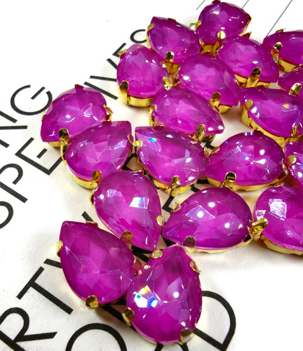 20pcs pink teardrop glass - 20pcs,