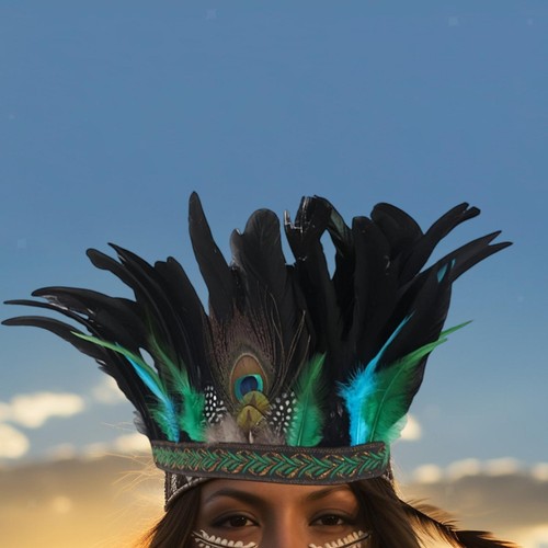 Indian hat feather headdress - hat,