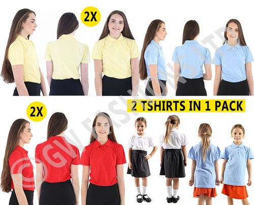 Girls plain polo tee - 2,