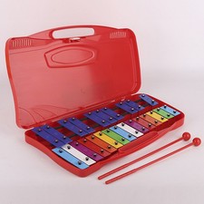 Glockenspiel Chromatic Soprano 25-Note Xylophone Case with Two Plastic Beaters~