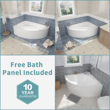 Classic Corner Acrylic Bath Bathroom Bathtub White Free Front Panel Included