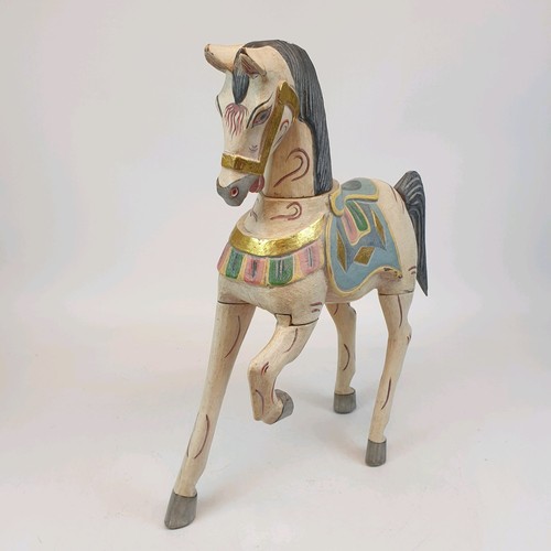 Vintage carved wooden horse - vintage,