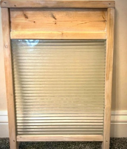 Vintage wooden ribbed glass - vintage,