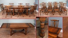 Oak Refectory Table and 8