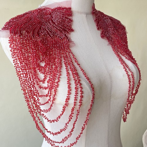 Beaded shoulder applique with - beaded,