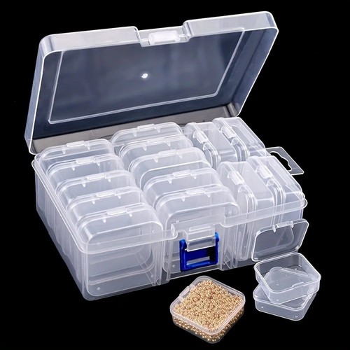14pcs clear plastic - clear, bead