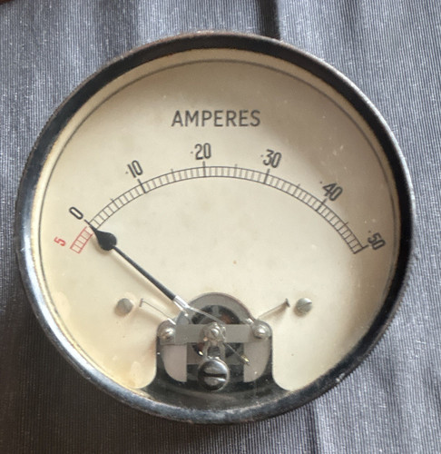 Vintage analogue ammeter 50a - vintage,