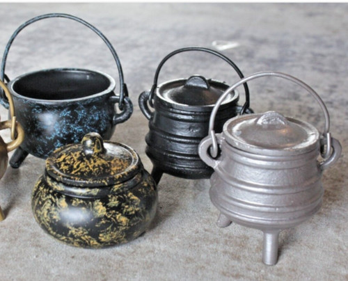 Cast iron cauldron - iron, coloured