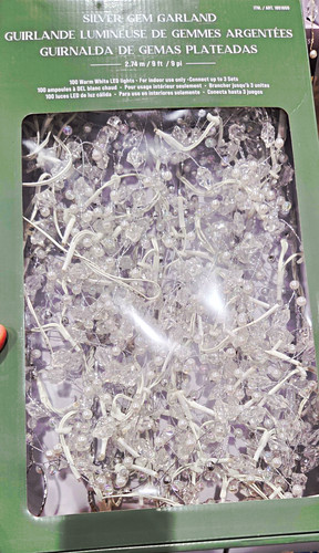Silver clear gem - clear, garland