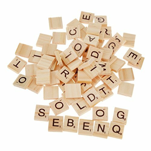 100pcs wooden alphabet tiles - 100pcs,