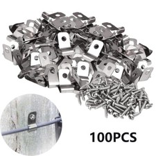 100PCS Wire Mesh Clip Galvanised Steel Screw Fixing Hole Welded Wire Mesh Panels