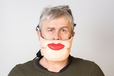 Ventriloquist Mask - Large Comedy Teeth - Funny Moving Mouth Half Face Prop