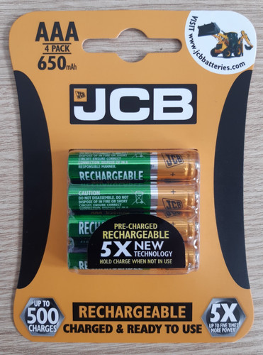 Jcb aaa rechargeable batteries - jcb,
