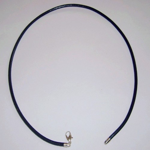 Black 3mm real leather - black,