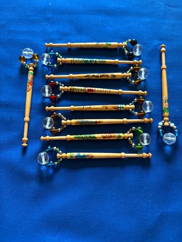 Wooden lace making bobbins - 10,
