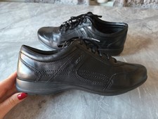 ECCO BLACK LEATHER SHOES MENS