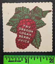 Vintage Try Oregon Logan Berry Juice Drink Poster Stamp