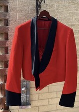 Mess Dress Jacket Ex - British Military Army Pattern Deep Red & Blue Trim Faulty