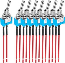 8Pcs SPST Prewired Mini Toggle