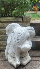 Elephant Statue Vintage  Concrete Stone Heavy Garden Ornament