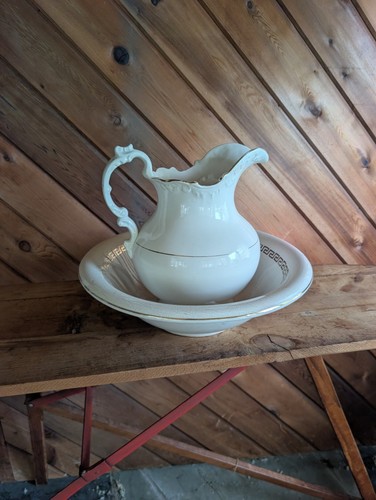 Victorian ironstone pitcher - ironstone,