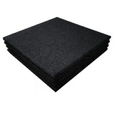 4x Black - Rubber Safety Playground Tiles Mats - Interlocking - 1m fall height