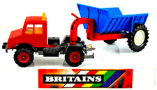 Britains 1:32 FARM MERCEDES UNIMOG MODIFIED TRUCK w/ SHAUNEE POOLE DUMP TRAILER