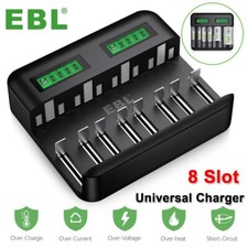 NEW EBL 8-Slot LCD USB Battery