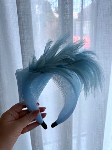 Light blue feather mesh - light,