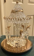 Vintage Spun Glass Carousel Horse Figurine with 24K Gold Plated. 4”