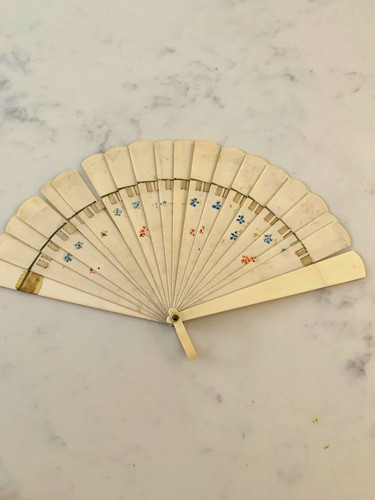 Vintage ivory folding hand - ivory, fan