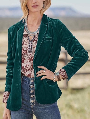 Women velvet blazer - velvet,