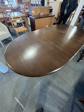 Ercol Windsor Oval Extending Dining Table Dark Elm Mid-Century Blue Label -