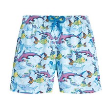 Mens Vilebrequin Mahina French Sea History Print Swim Beach Shorts W/Bag