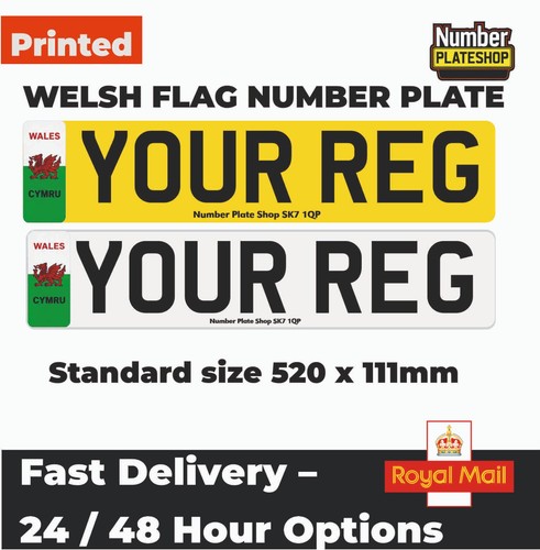 Welsh flag number - number, plate