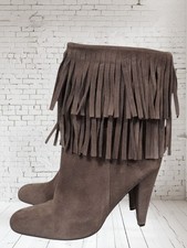 Zara Fringed Brown Suede Ankle
