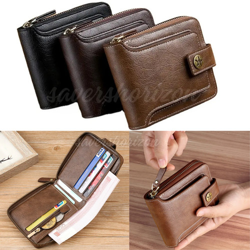 Mens leather zip around - around, rfid
