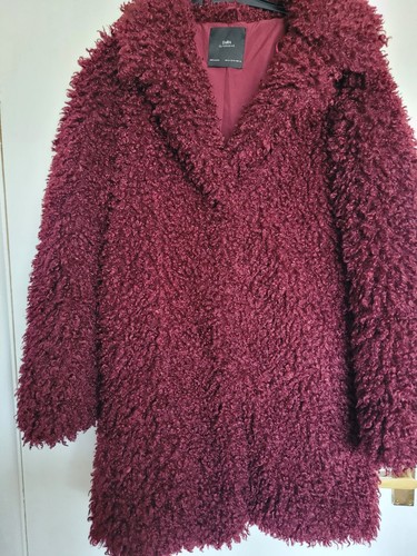 Zara women burgundy faux - women's, fur