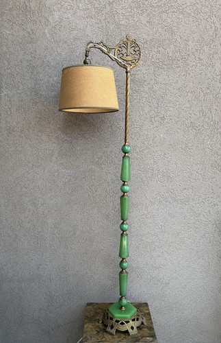 Art deco green jadeite glass - art,