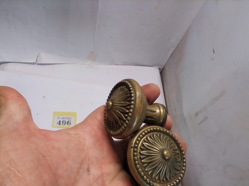 Antique brass door knobs - door,