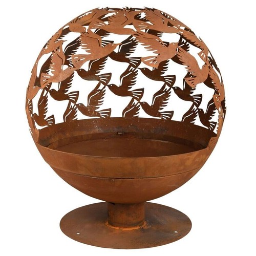 Cast iron fire pit basket - iron, bird