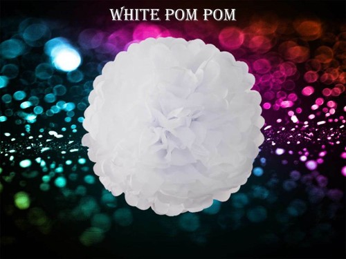 White tissue pom poms - pom, paper