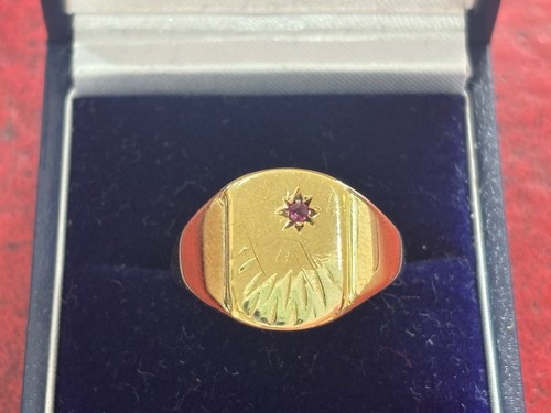 Vintage 9ct gold - ruby, sun