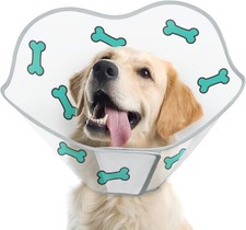 Super Dog Comfort Cone for Post-surgery Licking Prevention, Medium-Small to Larg