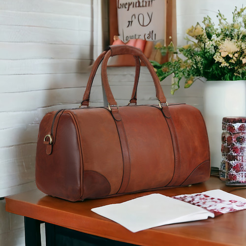 Vintage genuine leather travel - genuine,
