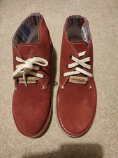 Moshulu Red Suede Ankle Boots