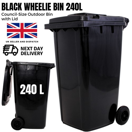 240l wheelie bin - 240l, black