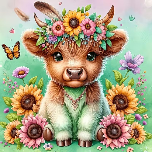 Highland cow diamond painting - cow,