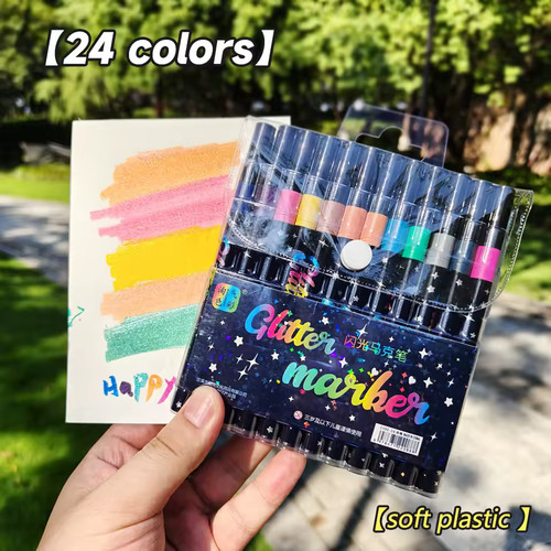 Colour glitter pens set - 24,